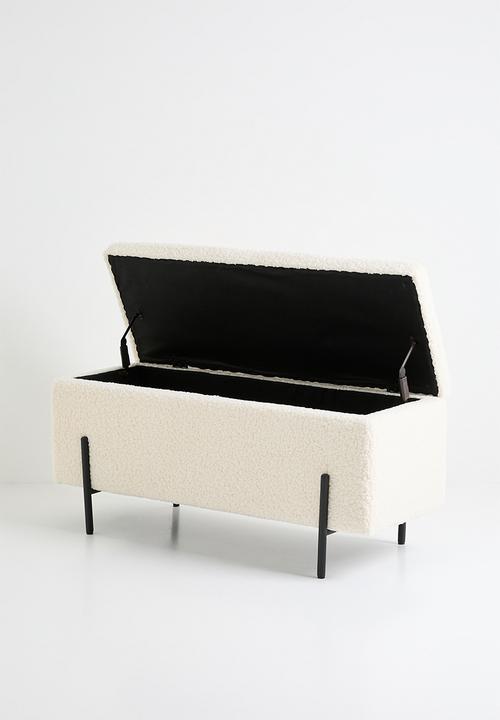 Sixth Floor - Double storage ottoman - off white