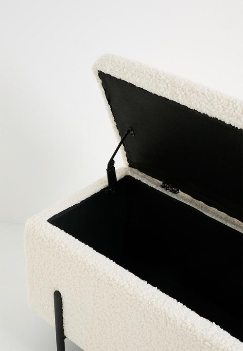 Sixth Floor - Double storage ottoman - off white