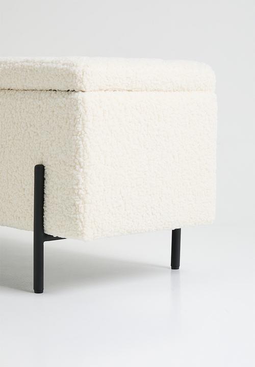 Sixth Floor - Double storage ottoman - off white