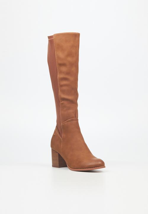 Miss Black - Ahlam 7 block heel boot - tan