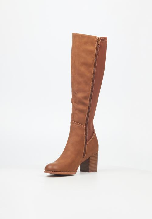 Miss Black - Ahlam 7 block heel boot - tan