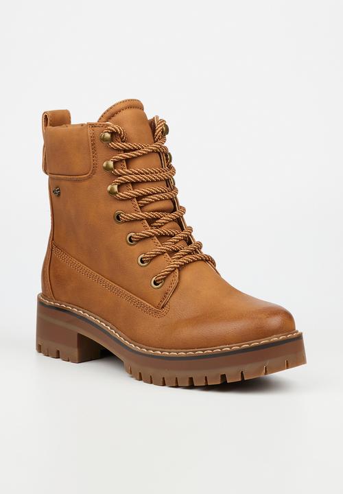 Miss Black - Fox 1 lace-up boot - tan