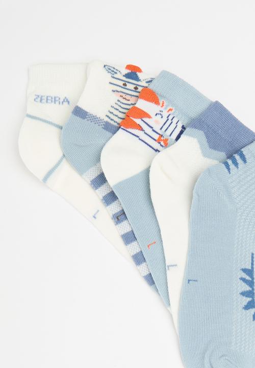 Pop Candy - 5-Pack socks - blue & white