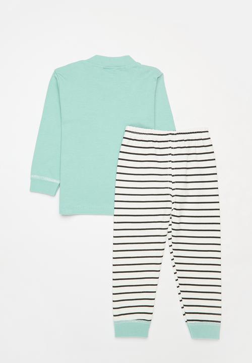 Pop Candy - Striped pj set - blue & black
