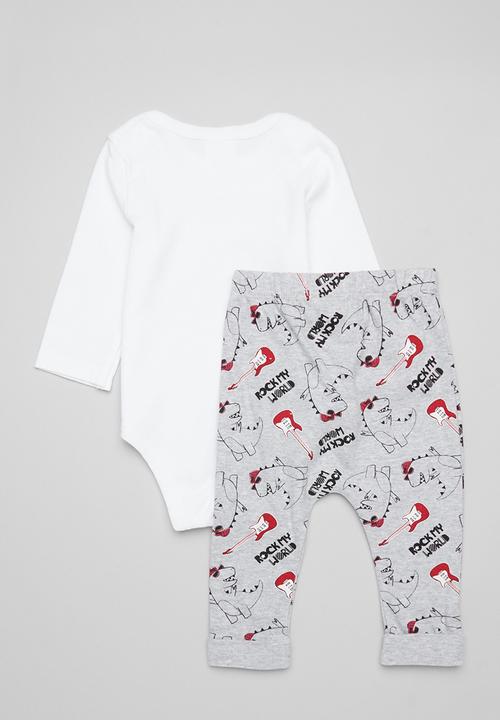 Pop Candy - Bodyvest and legging set - white & grey 