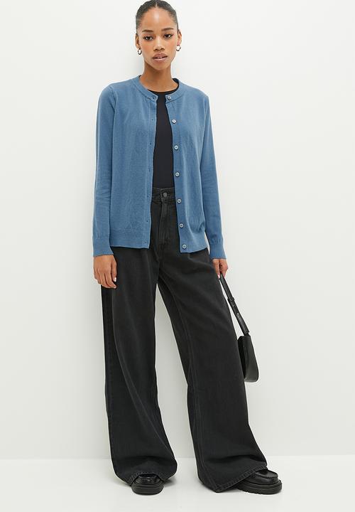 dailyfriday - Crew neck cardigan - blue