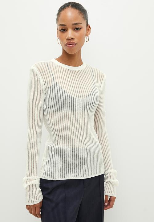 dailyfriday - Sheer knitted top - ecru