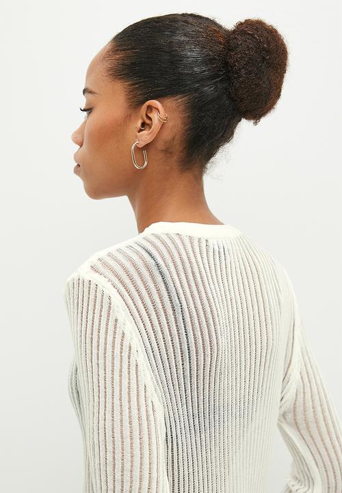 dailyfriday - Sheer knitted top - ecru
