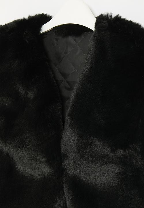 Pop Candy - Faux fur gilet - black