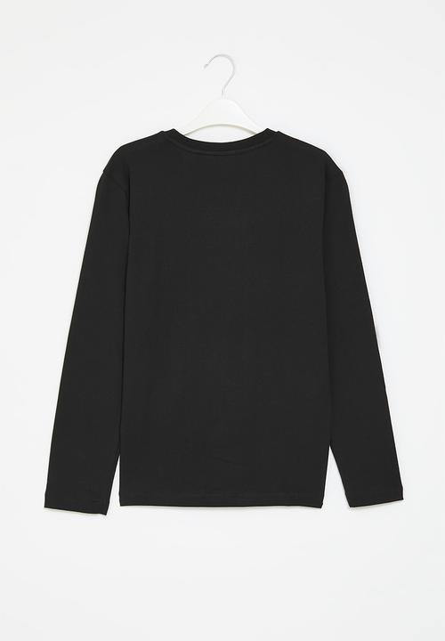 POLO - Boys ashton long sleeve tee - black