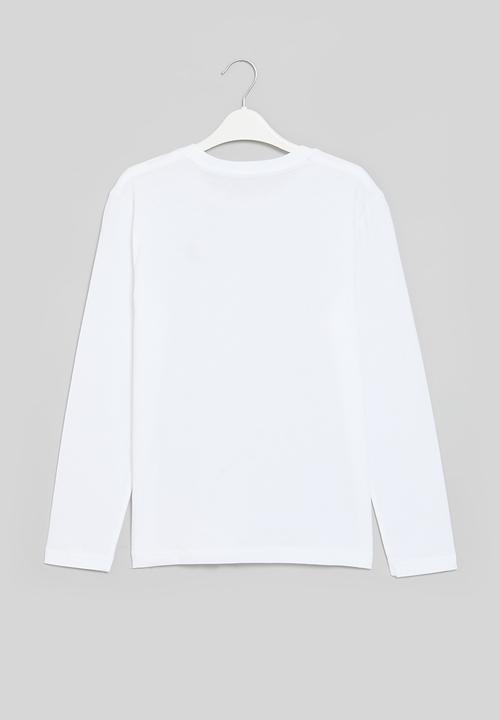 POLO - Boys ashton long sleeve tee - white