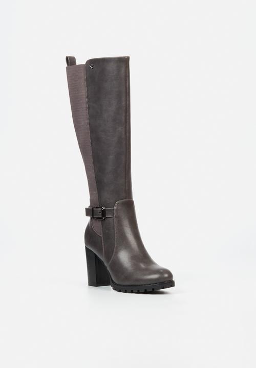 Butterfly Feet - June 6 block heel boot - grey