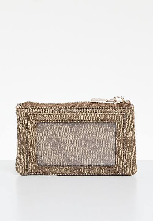 GUESS - Laurel slg zip pouch - latte logo