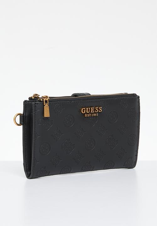 GUESS - Laurel slg double zip organizer - black