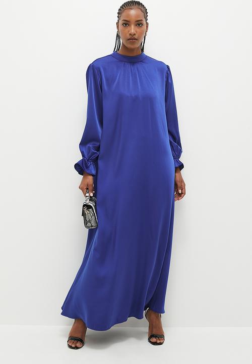 edit - Dramatic bell sleeve maxi dress - blue