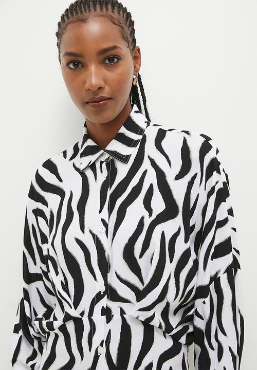 edit - Dolman sleeve shirt dress - abstract lines