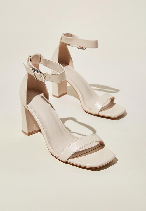Cotton On - Matilda ankle strap block heel - nude vegan leather