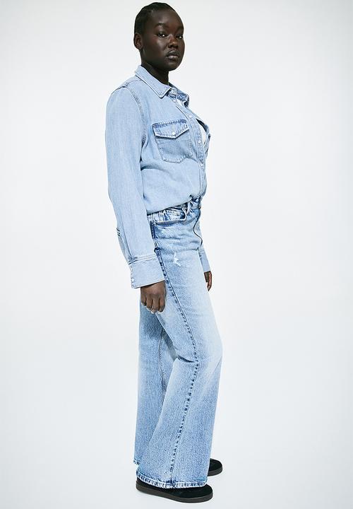 H&M - Curvy fit bootcut high jeans - blue