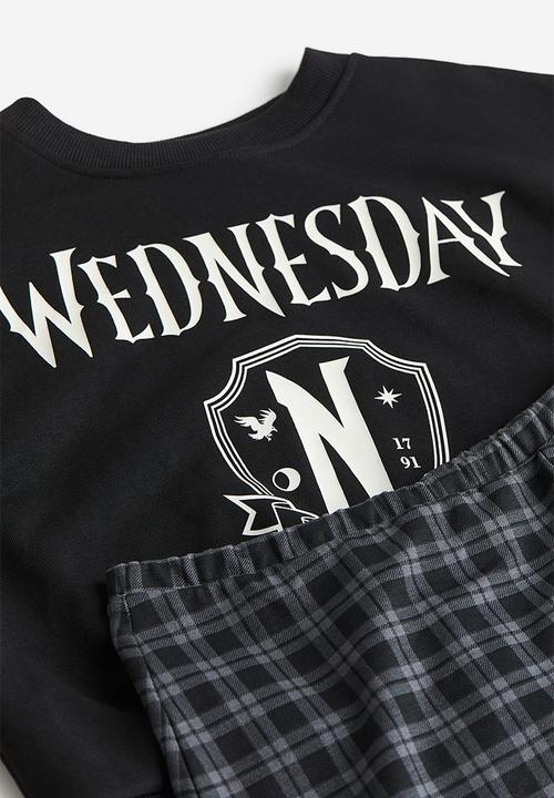 H&M - 2-piece sweatshirt and skirt set - black wednesday