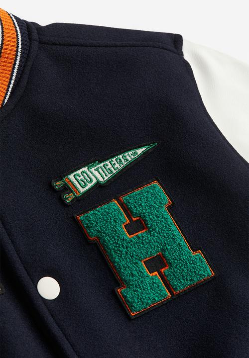 H&M - Appliquéd baseball jacket - dark blue stranger things
