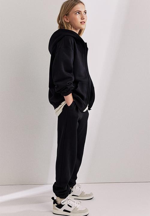 H&M - Oversized zip-through hoodie - black