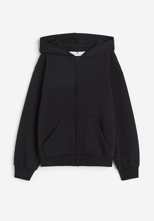 H&M - Oversized zip-through hoodie - black