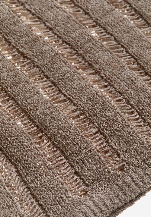 H&M - Ladder-stitch-look knitted top - beige