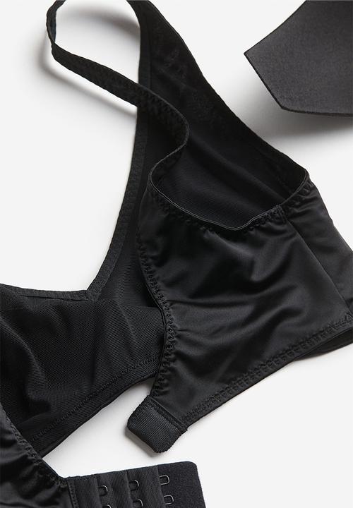 H&M - Satin padded bra - black