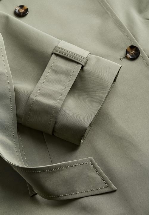 H&M - Double-breasted trench coat - khaki green 