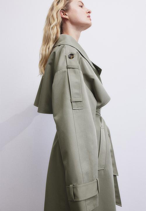 H&M - Double-breasted trench coat - khaki green 