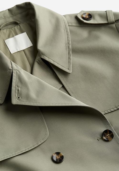 H&M - Double-breasted trench coat - khaki green 