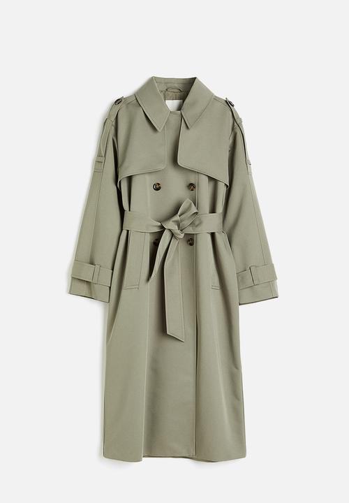 H&M - Double-breasted trench coat - khaki green 