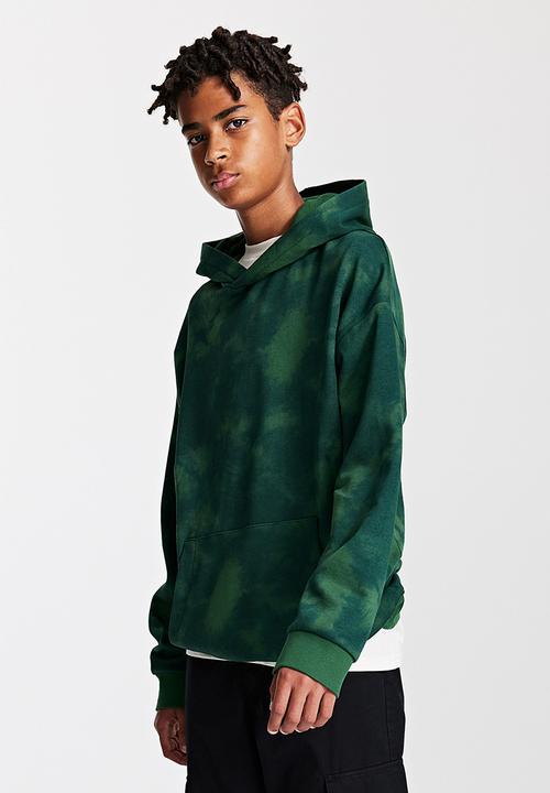 H&M - Patterned hoodie - dark green/green