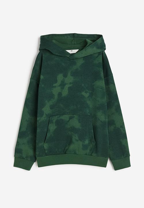 H&M - Patterned hoodie - dark green/green
