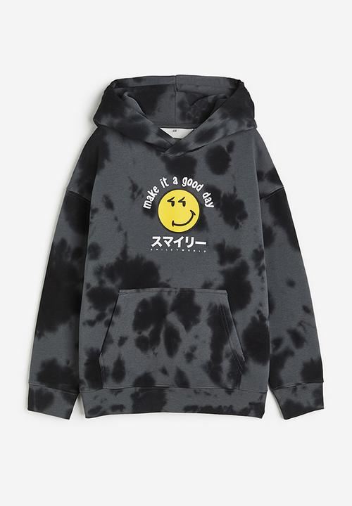 H&M - Motif-detail hoodie - grey multi