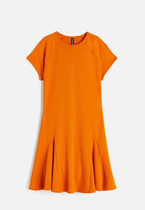 H&M - Godet-pleated jersey dress - orange