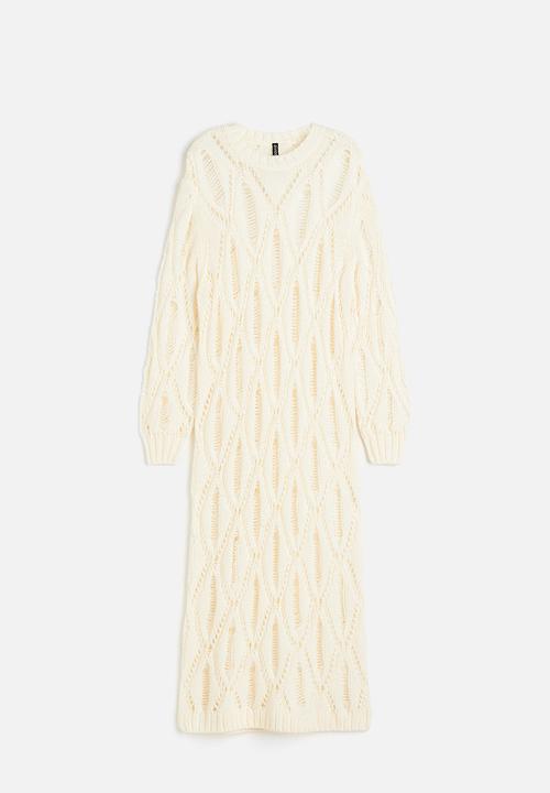 H&M - Ladder stitch look knitted dress - cream