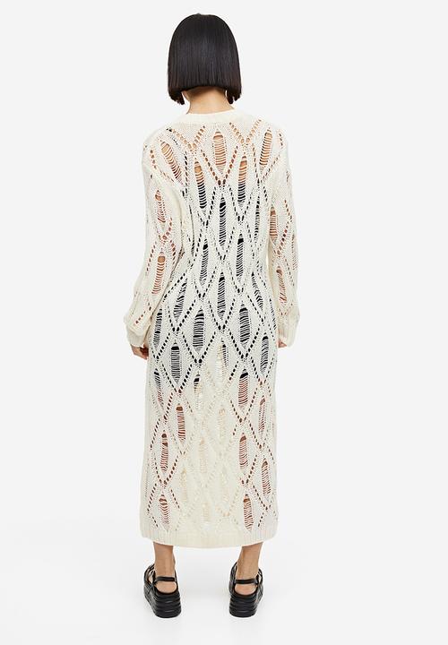 H&M - Ladder stitch look knitted dress - cream