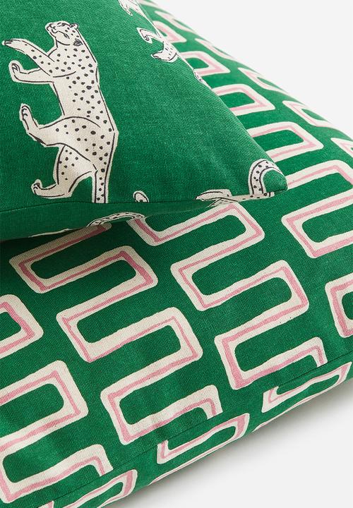 H&M - 2-Pack cotton cushion covers - green