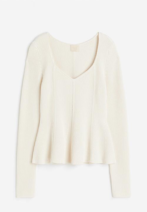 H&M - Rib knit top - white