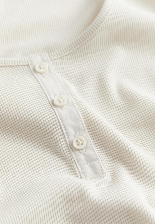 H&M - Henley top - white