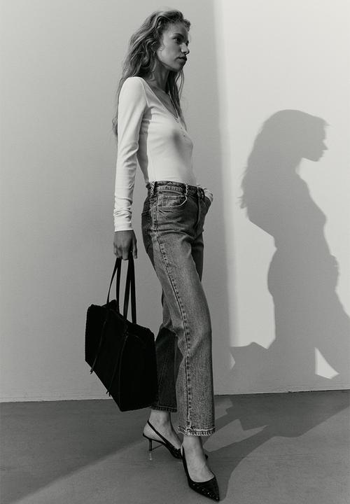 H&M - Henley top - white