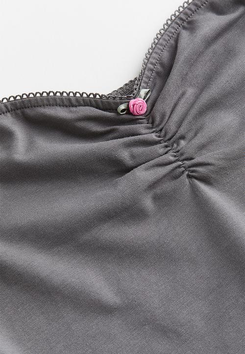 H&M - Cotton tube top - dark grey