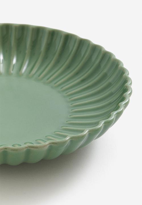 H&M - Deep stoneware plate - green