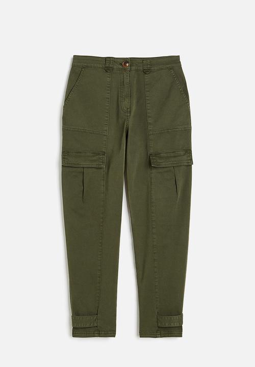 H&M - Utility trousers - dark green 