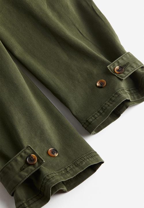 H&M - Utility trousers - dark green 