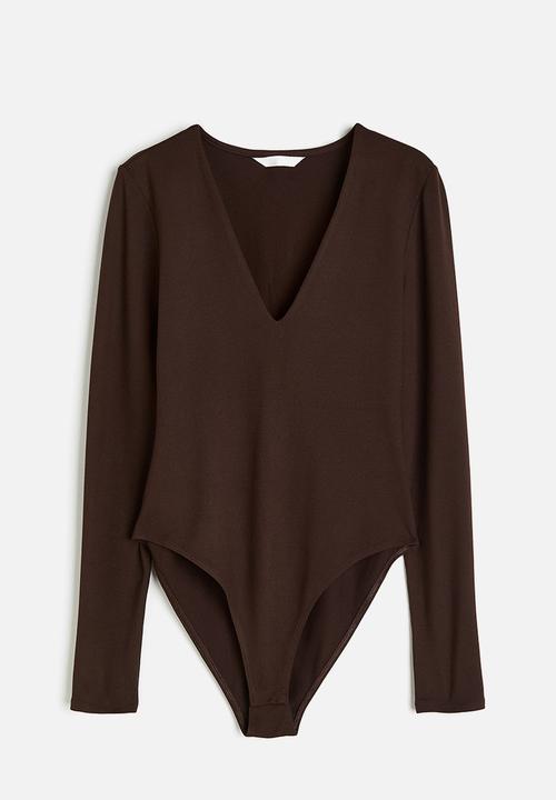 H&M - V-neck bodysuit - brown