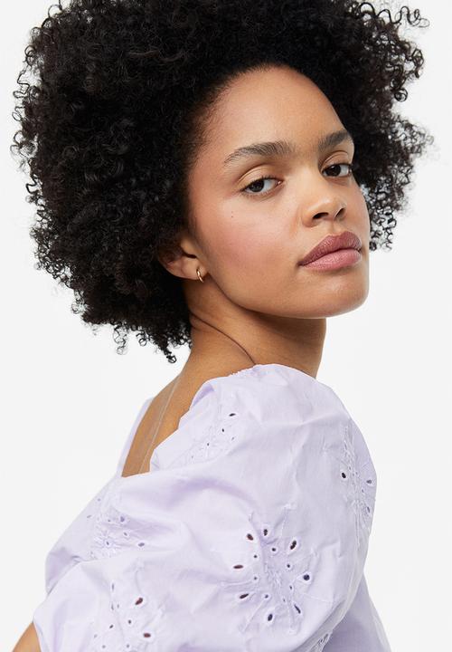 H&M - Puff-sleeved blouse - lilac