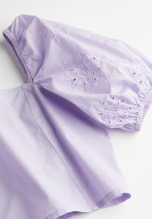 H&M - Puff-sleeved blouse - lilac