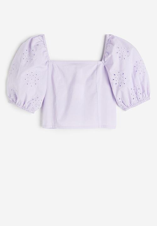 H&M - Puff-sleeved blouse - lilac